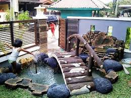 Taman Minimalis Dengan Kolam Ikan Di Depan Rumah Kolam Ikan Kebun Taman