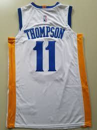 Men 11 Klay Thompson Jersey White Golden State Warriors