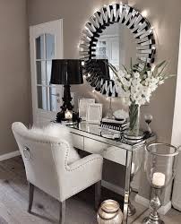 Mirrored accents adorn the top exterior front of the vanity. 15 Cool Bedroom Vanity Design Ideas Bedroomvanity Bedroom Vanity Vanity In Bedroom Bedroom Ideas With Vanity Make Home Decor House Interior Apartment Decor