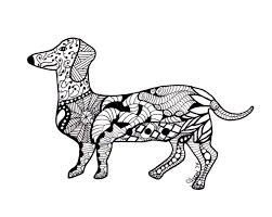 Zentangle Dachshund Dog Coloring Page Animal Coloring Pages Weiner Dog