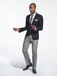 Tue Blue Jacket White Shirt Black Tie And Grey Pants Pants Outfit Men Grey Pants Men Navy Blazer Grey Pants