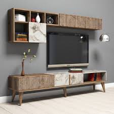 Variant Mobilya Milan Tv Unitesi Ceviz Beyaz Mermer Fiyati