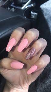 Coffin Shaped Acrylic Nails Acrylicnailsalmond Acrylic Nails Coffin Short Nails Now Pink Acrylic Nails