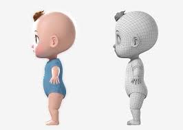 Cartoon Baby Twin Rigged 3d Model Baby Cartoon Twin Babies Cartoon