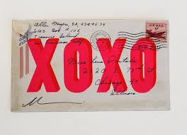 Xoxo Love Letter Envelope Fluoro Pink Red By Dave Buonaguidi Print Club London In 2020 Typography Prints Print Love Letters