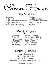 Free Printable Chore Schedule Structure Limpieza Casa