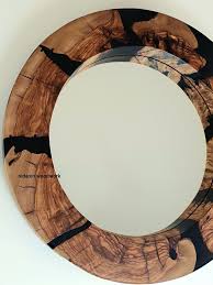 Luxury Round Wall Mirror Epoxy Resin And Olive Wood Mirror Circular Wooden Mirror Frame Wooden Mirror Frame Wooden Mirror Mirror