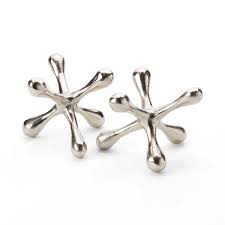 .to be large metal jacks, with a red, blue, and maybe white ball. Giant Metal Jacks Silver Noho Surface