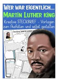 Der steckbrief ist eine möglichkeit, um personen, tiere oder themen zu beschreiben. Martin Luther King Steckbrief Deutsch Fact File Worksheet Arbeitsblatt