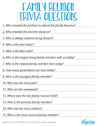 In spite of its place as the harbinger of long and cold winters for many, fall gets an inspired reception every year, with festivals and events to celebrate the bounty and beauty of the season. Family Reunion Game Printable Trivia Questions For Families Signup Com