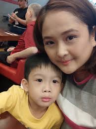 Me, mamee and my Lucas! ❤️ Also with ate Maria Sonora Borja #VertisNorth  #firstgala #ippudo #haircutday #azta