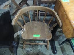 Vintage Wooden Round Back Childrens Chair Height from seat to floor is 23 1/2 inches.