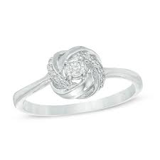 1 15 Ct T W Diamond Love Knot Promise Ring In 10k White Gold White Gold Promise Rings Fashion Rings
