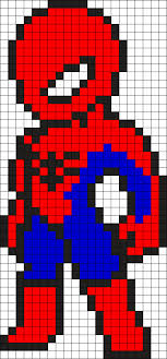 Spiderman Perler Bead Pattern Bead Sprite Perler Beads Pixel Art Minecraft Pixel Art