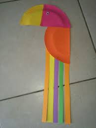 Toucan Ou Perroquet En Assiette De Carton Activite Manuelle Perroquet Activite Manuelle Bresil Activite Manuelle Iles
