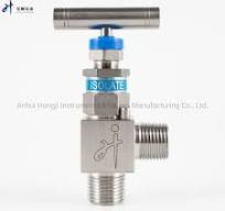 Hongji Transmitter Instrument High Pressure Forged Stainless Steel Angle  Type Male Thread NPT Needle Valve