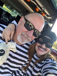 It was a cops and robbers Trunk or Treat for the Azars. We had such a good  time with our church family and enjoyed seeing all our friends who are  grandparents now
