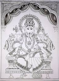Black And White Mural Painting Outline Search For My Mom S Art Gallery On Facebook Artist Mangalam Srinivasan Buddhist Art Drawing Tanjore Painting Folk Art Painting