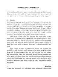 Misalnya pada waktu tengah hari perlu lebih banyakkan aktiviti dengan para pelajar. Refleksi Pengajaran Mikro