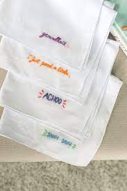 The initials on this handkerchief design are not included in the price of the design and will need to be added as text in the item order page. Embroidered Handkerchiefs The Sewing Rabbit Handkerchief Embroidery Embroidered Handkerchief Embroidered Hankerchief