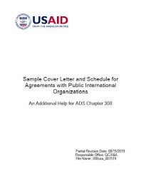 Sample rfp cover letter in word and pdf formats. Ads Reference 308saa Sample Cover Letter And Schedule For Agreements With Public International Organizations