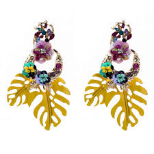 Ouken 1 Paar Bohemian Blatt Quaste Ohrringe Lange Kette