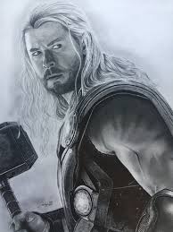 It is easy and simple to draw thor face sketch, portrait. Ritratto Originale A Matita Di Thor Dimensioni 30x40 Cm Con Etsy Marvel Art Drawings Marvel Drawings Marvel Characters Art