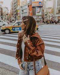 Sara On Instagram Around Shibuya Wearing The Coolest Lpa Leather Jacket Revolve Revolvearoundthewor Millennials Fashion Casual Fall Outfits Fashion