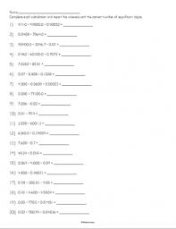Multiplication With Significant Figures Worksheet Practices Worksheets Worksheets Chemistry Worksheets