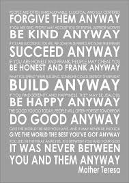 Mother Teresa Do It Anyway Poetry Poem Typography Words Inspiring Quote Ebay Mother Teresa Quotes Motivational Poems Mother Theresa Quotes