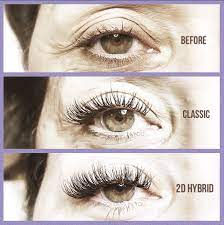 Then you are going to have longer lashes and add a little bit of texture at the same time. Classic Vs 2d Hybrid Eyelash Extensions Eyelash Extensions Salons Lashes