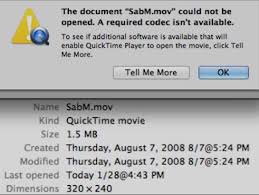 How Can I Fix A Quicktime Codec Error Apple Community