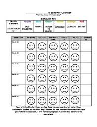 free editable behavior calendar for clip chart system