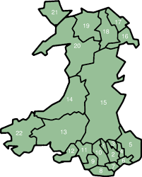Wales) es una nación constituyente del reino unido. Subdivisoes Do Pais De Gales Wikipedia A Enciclopedia Livre