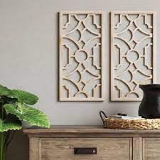 Set Of 2 Wood Lattice Wall Hanging Brown Threshold Lattice Wall Large Wall Decor Frames On Wall