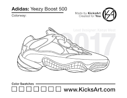 Adidas nmd line illustration adidas illustration nmd the. Adidas Yeezy Boost 500 Sneaker Coloring Pages Created By Kicksart