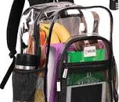 Clear Backpack Heavy Duty has TSA Lock, 2-Way Zipper. PVC Transparent  Backpack X-Large - H18''xW14''xD8 - Black
