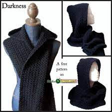 Free Pattern Darkness Scarf Crochet Pattern Crochet Hooded Scarf Pattern Crochet Hooded Scarf