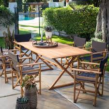 Belham Living Brighton Outdoor Patio Dining Set With Directors Chairs Walmart Com Walmar In 2020 Teak Patio Furniture Patio Furnishings Clearance Outdoor Furniture