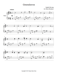 However, you or someone else can sing along. Greensleeves Intermediate Piano Sheet Music