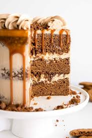 Cross Section Of A Gingerbread Cake With Caramel Swiss Meringue Buttercream Gingerbread Cake Gingerbread Cake Recipe Chewy Gingerbread Cookies