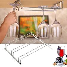 Hot Selling 3 Styles New Stainless Steel Beverage Holder Stemware Beverage Rack Under Cabinet Storage Organi Wine Glass Rack Wine Glass Shelf Wine Glass Holder