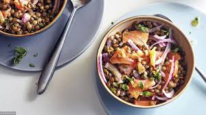 Epingle Par Annie Abadie Sur Entree Salade Lentilles Saumon Salade De Lentilles Salade