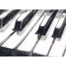 Piano Keyboard Art Print Of Graphite Pencil Drawing Music Drawings Music Doodle Drawing Artwork Draw 52 white keys create a new layer for the white keys by selecting the create new layer icon on the layers panel as shown with the red circle. graphite pencil drawing