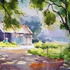 Near Mendhi Farm By Vilas Kulkarni In 2020 Farm Paintings Painting Watercolor Art