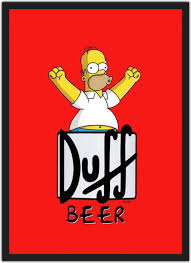 Sátiras pôster de cerveja desenho dos simpsons ilustrações desenhos para camisetas piadas rápidas estampas desenho de personagens quadro poster com moldura homer simpson cerveja solução 60x90cm. Quadro Decorativo The Simpsons Cerveja Duff Beer No Elo7 Lm Quadros 13d69f7