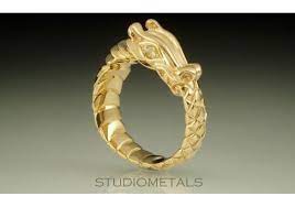 Men S Ouroboros Wedding Ring Gold Ouroboros Dragon Ring Gold Dragon Ring R503a Theweddingmile Com