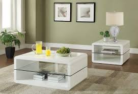 Glass coffee table with lower shelf, clear rectangle glass coffee table, modern coffee table. Living Room Glass Top Occasional Tables Modern White Coffee Table 703268 Cocktail Tables Jb S Furniture