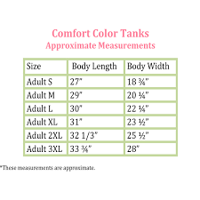 Comfort Colors Tank Size Chart Buurtsite Net
