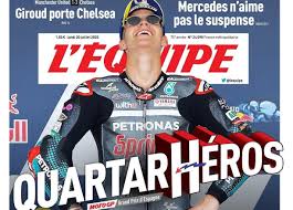 Programme tv l'equipe de la journée d'aujourd'hui. Motogp Quartararo En Couverture De L Equipe Moto Station